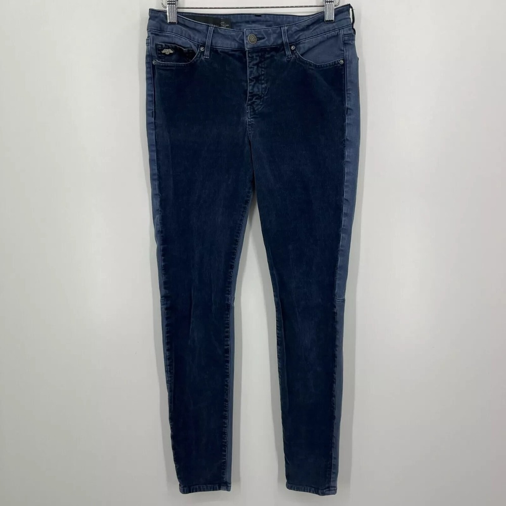 Armani Exchange Jeans Women's Size 29 Blue Corduroy Denim Super Skinny High Rise